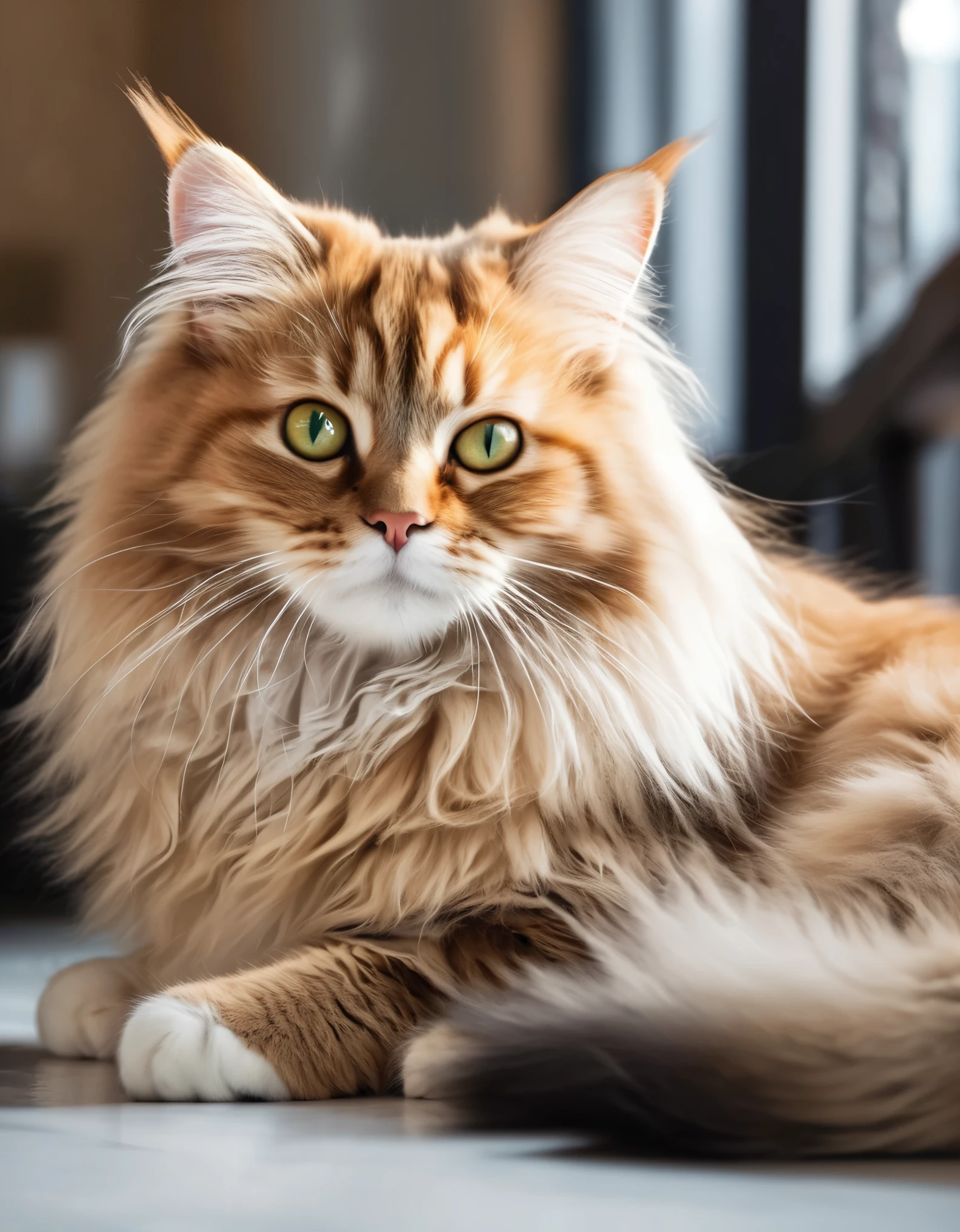 Cute Cat Pictures, Fluffy fur, Very beautiful hair, Kitten, Gazing Eyes, Healing gestures, Mischievous personality, Play around, Unprotected, Full body view, Relaxing time, relax time, Bright color palette, Gentle lighting, masterpiece:1.2, high resolution, 4K, 8k, highest quality, photo shoot, Professional Photographer,