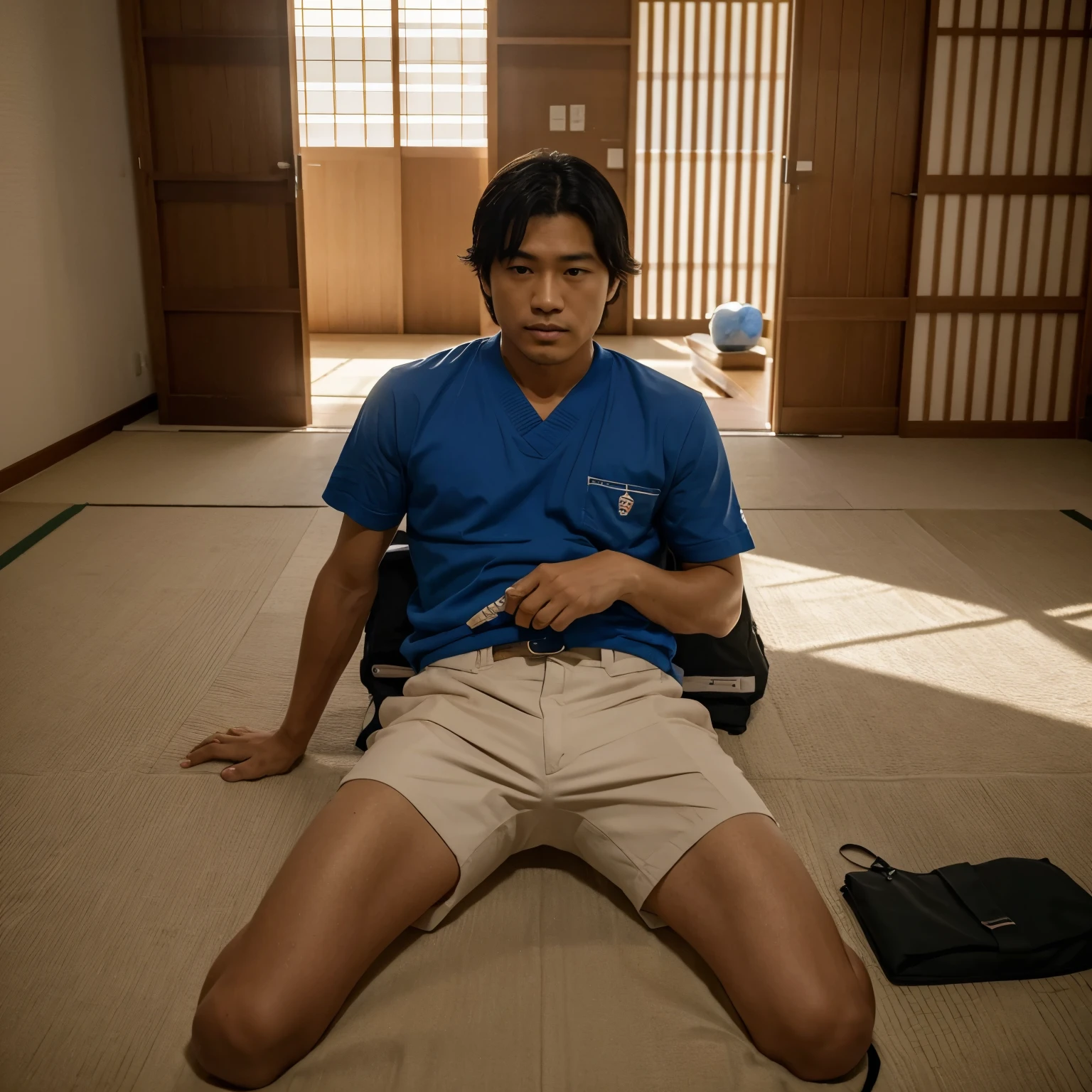 obra de arte, melhor qualidade, 1 garoto, Uma mistura do Giyu Tomioka com Satoru Gojo.