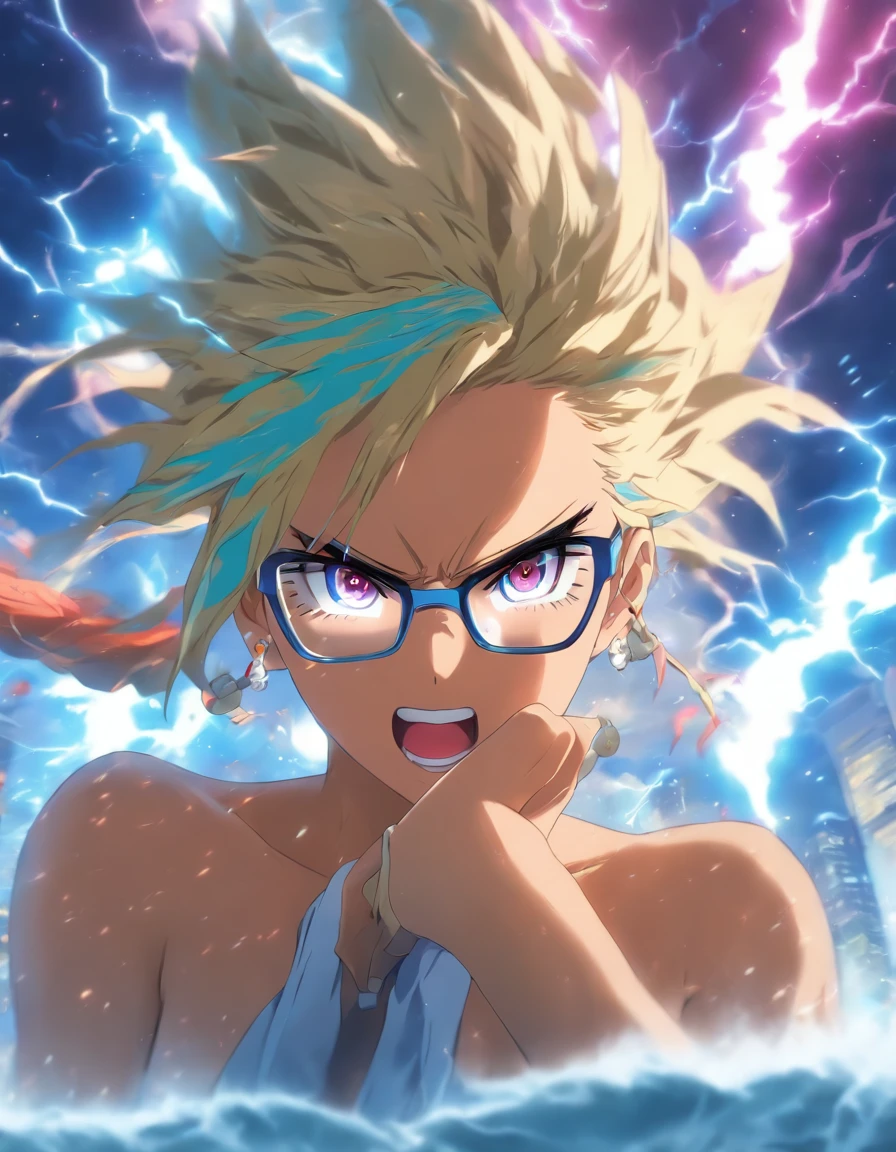 Towel skin Thunder Call woman Glasses