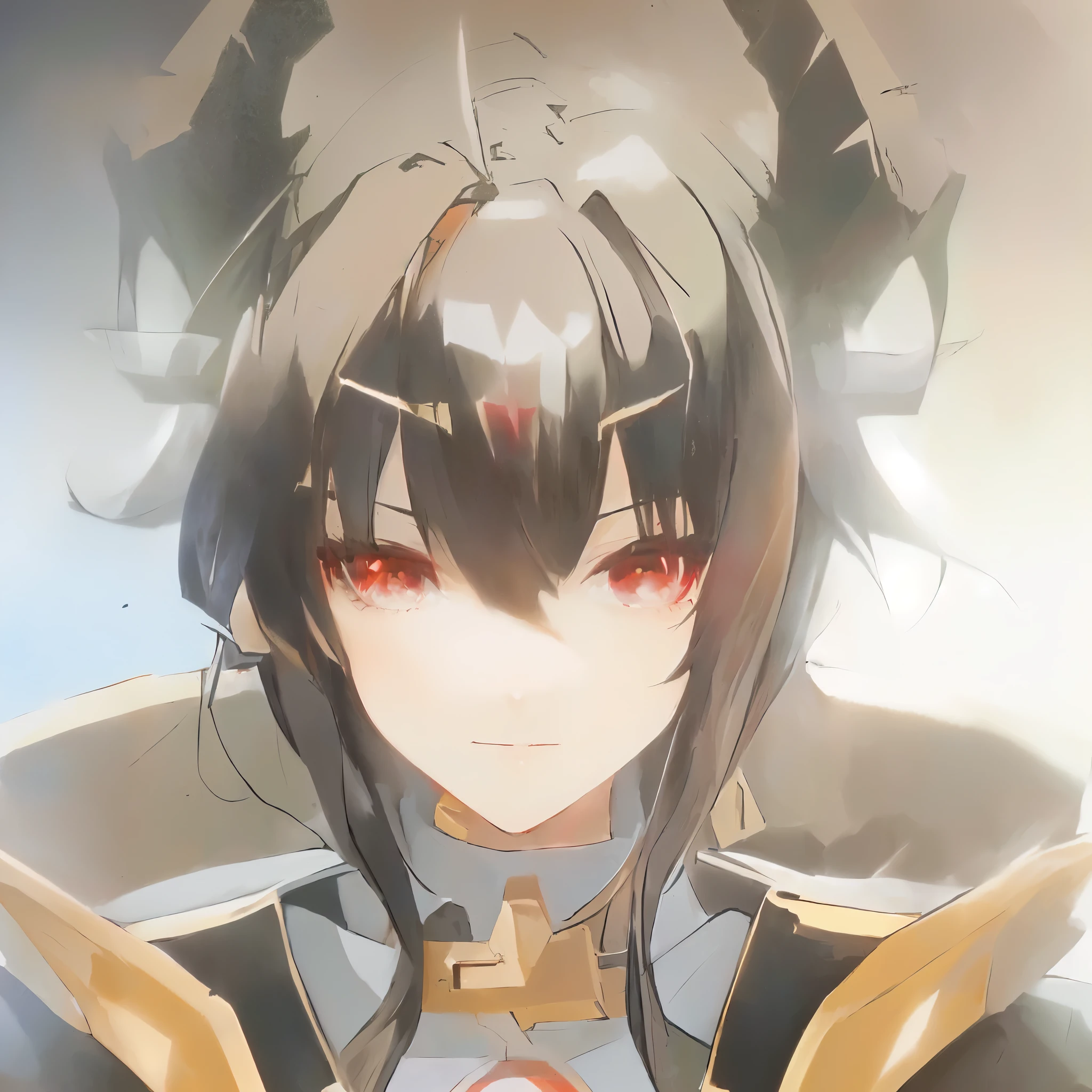 Anime style,Red eyes,Devil&#39;s Eye,Anime goddess expression,Serious expression,Sharp eyes