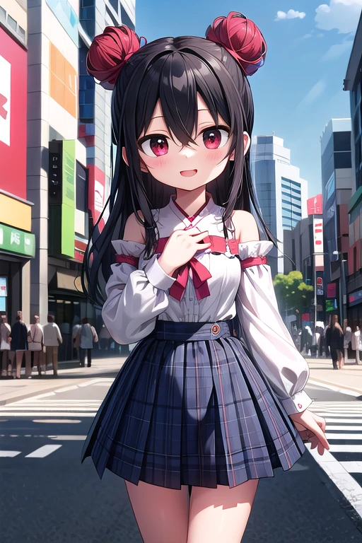 Very detailed, Absurd, Ultra-high resolution, Very detailed, highest quality,
One girl, alone, Nice hands, Perfect hands,
BREAK
jirai kei,Checked skirt, shirt, Long sleeve, bow, Blue Skirt, white shoulder frilly shirt, Outdoor, blue bow, Long hair Break Happy smile, smile, Mouth closed, Are standing,
,
cuteポーズ, Cowboy Shot,
Break Slender, cute, Perfectly symmetrical face, 超cute girl, 超cute face, Very fine eye, Ultra detailed hair, 超cute, Super beautiful,
Break in Harajuku, Shibuya Ward, Tokyo, street, crowd, Cityscape,
BREAK medium breasts,
(Black Hair, Red eyes), Hair between the eyes
