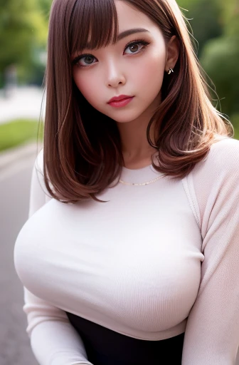 (Beautiful woman with perfect style:1.4), Brunette Bob Hair、()、(Dark Light、on the road:1.1)、Highly detailed face and skin texture、Fine grain、double eyelid、Stunningly beautiful face、Beautiful Skin、Mature Woman、Beautiful from the outside、whole body, Laughter、Dim lighting, (Red tight 、Tight clothing)、Perfectly tuned、((highest quality、8k、masterpiece：1.3))、(Sharp focus：1.2)