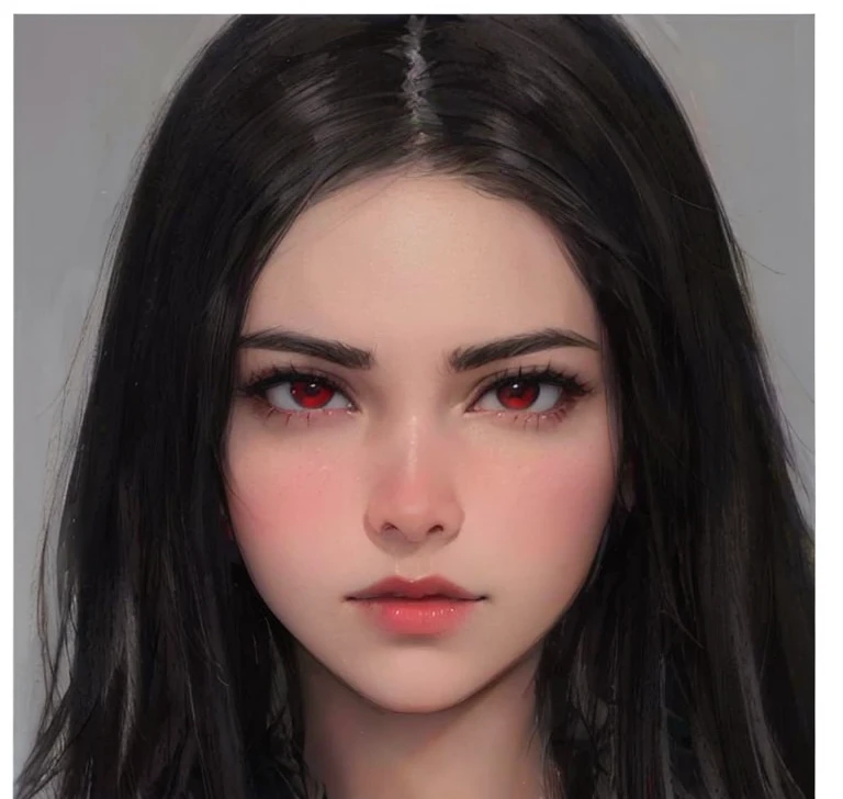 Cavaleiro Jackalope, black hair, big breasts, dark armor, black bikini, red eyes, artwork, best quality, ultra-detailed, realistic, vivid colors, masterpiece:1.2, portraits, dark and intense colors, dramatic lighting.
