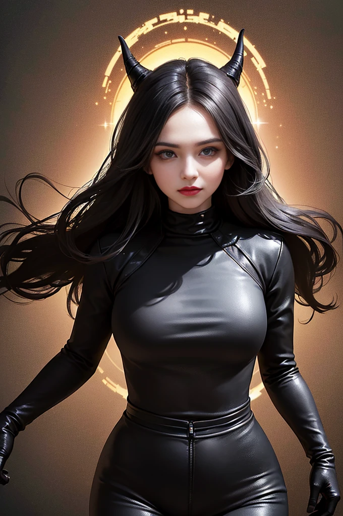 (Dentate skin:1.5), Practical, Reality, (masterpiece:1.5), concept art, Intricate details, Very detailed, Reality, Octane Rendering, 8k, Unreal Engine, Dynamic poses, best quality, high resolution, (Realistic face:1.1), (Surrealism:1.1), (((full_Body))), Perfect eyes,(Glowing skin:1.2), (((hairstyle))), (((Perfectly handcrafted extremely detailed background), ((Dynamic Background)), ((1 Girl)), Wearing a black leather jacket, Black leather trousers, Black T-shirt, Black Boot Jacket))), ((Delicate eyes, High quality eyes, High quality face shape)), (extremely sophisticated jacket), Black long hair, dramatic, Depth of Field, Bokeh, 4K, (((hell))), ((standing posture))