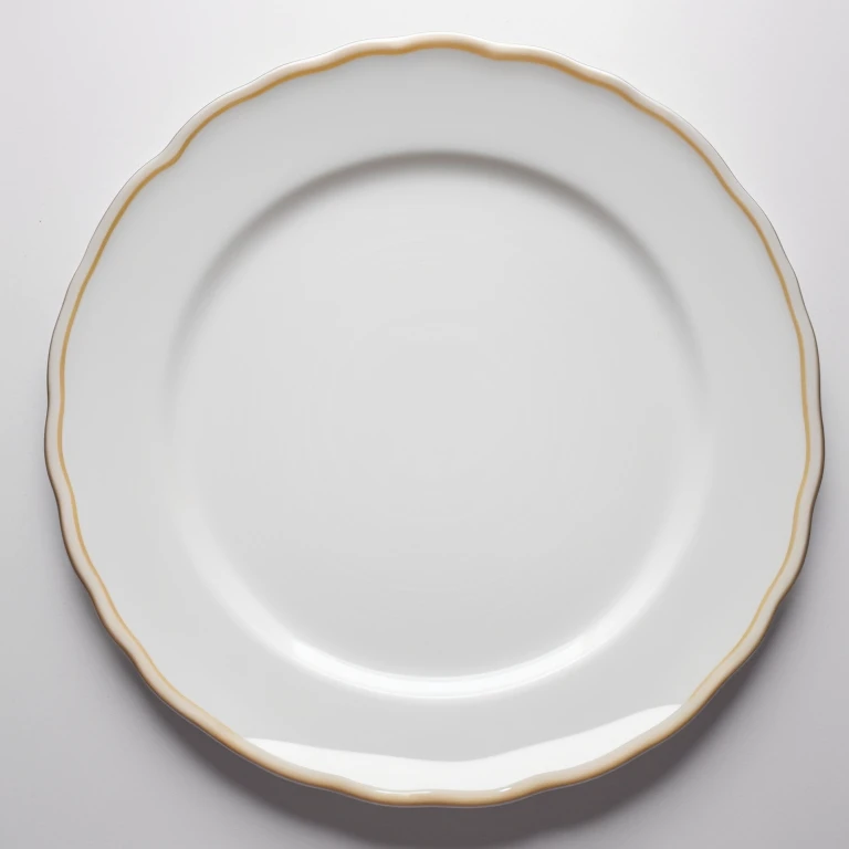 Draw a clean white plate with nothing on it