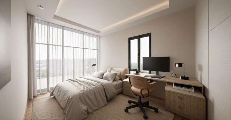 bedroom, photo, beige, interior, modern, (angled), (masterpiece),(high quality), best quality, real, (realistic), super detailed, (full detail),(4k),8k, Real photos , chambre moderne,Stunning design, style moderne, ombres, volumetric lighting, ombres, photographie haut de gamme, Fidelity, Bright details, pointu, unique, award-winning photography, Canon EOS 5D Mark IV DSLR camera, F/ 6, ISO 100, 1/ 250 secondes, UHD, 8k, natural soFt light OF course, best quality, super haute résolution