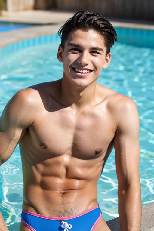 male Age 19 Lifesaver swimwear smiling