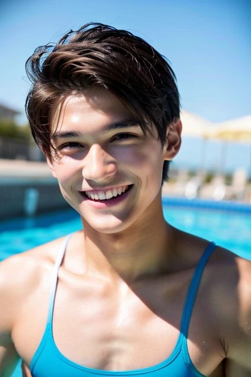 male Age 20 Lifesaver swimwear smiling