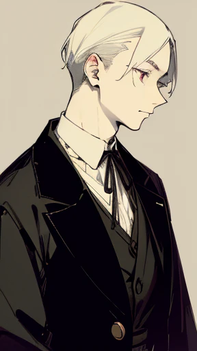 Clothing from the Taisho period、Pale-faced man、disease、Dark clothing、Upper Body