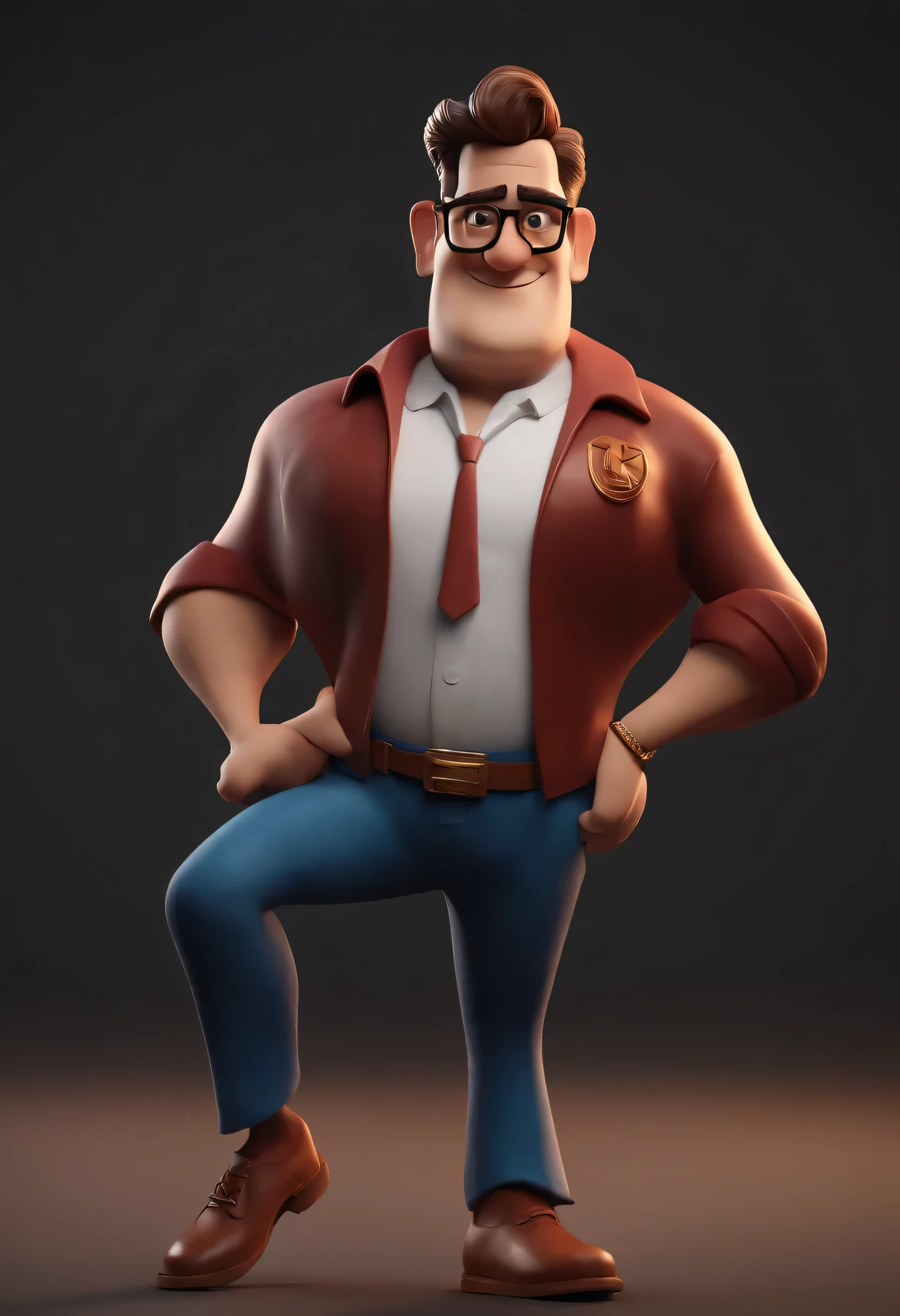 Cartoon character of a man with black glasses and a blue shirt, animation character, Caractere estilizado, animation style rendering, 3D estilizado, Arnold Maya render, 3 d render stylized, toon render keyshot, Personagem 3D, Personagem 3D, 3d rendering stylized, 3 d character render, personagem de desenho animado, Personagem de close up, Pose de personagem, (Estilo Pixar) (master part:1.2) (Bokeh) (best quality) (pele detalhada) (textura detalhada) (8k) (argila) (Cinematic lighting) (sharp focus