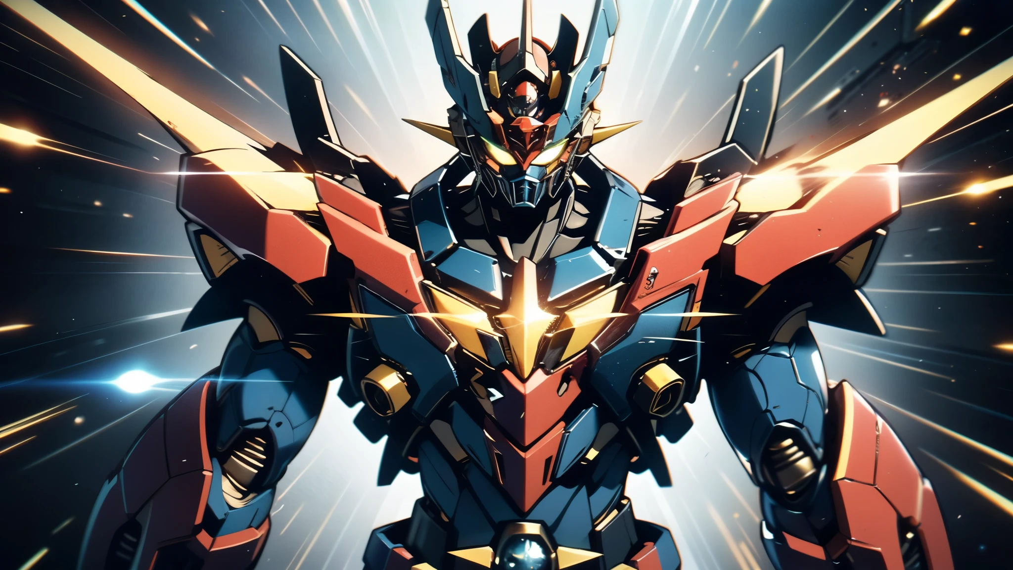 A man wearing a full-face helmet, a fantasy-style biotech armored combat suit, green eyes, (a composite layered chest armor), fully enclosed shoulder guards, matching arm and leg guards, the belt is adorned with Z mark, (the color scheme is primarily white with red and blue accents), the design balances heavy with agility, a high-tech bio-mecha armor, (Armor Concept Inspired by Mazinger Z, stand on the top of a skyscraper in a futuristic sci-fi city), this character embodies a finely crafted fantasy-surreal style armored hero in anime style, exquisite and mature manga art style, (battle damage, element, plasma, energy, the armor glows), ((male:1.5)), metallic, real texture material, dramatic, high definition, best quality, highres, ultra-detailed, ultra-fine painting, extremely delicate, professional, perfect body proportions, golden ratio, anatomically correct, symmetrical face, extremely detailed eyes and face, high quality eyes, creativity, RAW photo, UHD, 32k, Natural light, cinematic lighting, masterpiece-anatomy-perfect, masterpiece:1.5