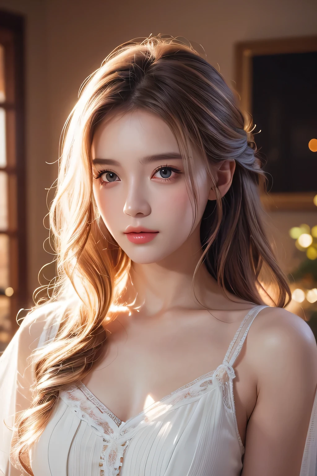 High-quality work,Realistic works,Super premium graphics,8K HD CG works,high quality graphics,High-definition and exquisite CG works,10x pixels,Ultra-fine details:1.1,Advanced technical details:1.1Realistic photo effects,Interior lighting effects:1.5,natural soft light:1.5. Light effect(Virtual light effects:1.8),ultra high resolution a girl,rainbow colored hair,Romanticized nature,curls,A dreamlike realm,light white and light red,Very good atmosphere,exquisite,CG rendering,Detailed rendering