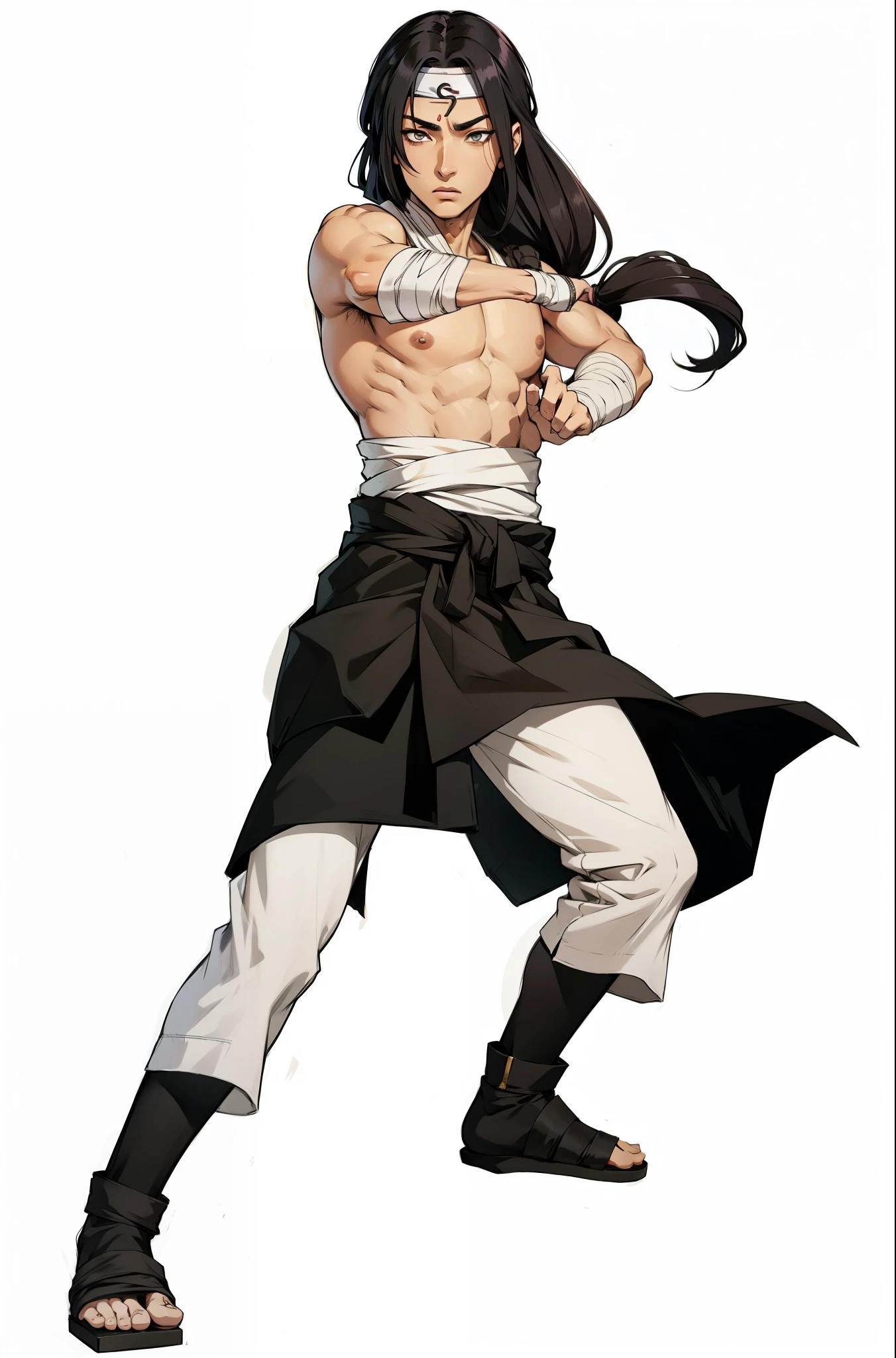 1 Homen, Neji Hyuuga, Olho Byakugan, olho branco, extremamente realista, muito bonito, Fitness, extremamente detalhado, roupas realistas, 8K