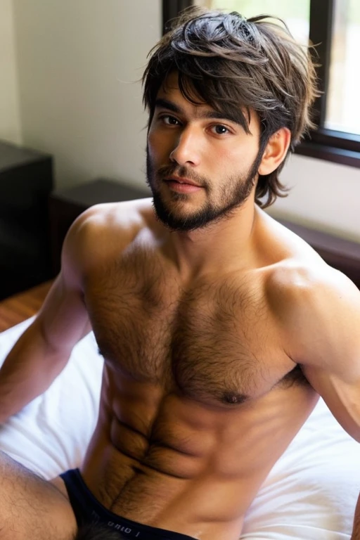 Hairy hunk young body
