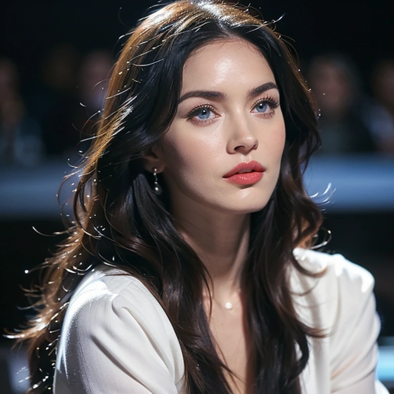 ((best quality, extremely detailed:1.8, hyperRéaliste:1.5, photorealistic:1.5, grande profondeur de champ, vue de face, very beautiful 40 year old woman in fitted tailored dress, devant un grand tableau ???? )), ((femme debout habillée en blanc, she has a serious pose)),((Dans une salle de conférence une physicienne donne un cours, elle est devant un immense tableau ???? où sont écrits beaucoup d'équations mathematics et beaucoup de schémas scientifiques, corps entier, le tableau recouvre tout le mur, chalk writing)), (un tableau avec de nombreux calculs mathematics différents, Mathematics and Geometry, mathematics, mathematical Equations, complex mathematical form, les mathematics unifient la science, Mathematical Equations in the background, Equations, mathematical art, formules, tableau ????, geometric figures, beautiful Equations, formules, Blackboard in the background, mathematics, geometric figures, The Big Bang Theory TV show),  ((detailed woman face looking at camera, yeux bleus, White clothes)), (photorealistic), sharp eyes, (elle porte une longue blouse blanche de chimiste décolletée), poitrine push-up, very thin waist, jambes longues, longues jambes,  fine and detailed hands, detailed hairstyle, very long hair, White clothes, habits blanc, vêtue de blanc, femme de 40 ans charismatique, charisme, charismatique, sparkling eyes