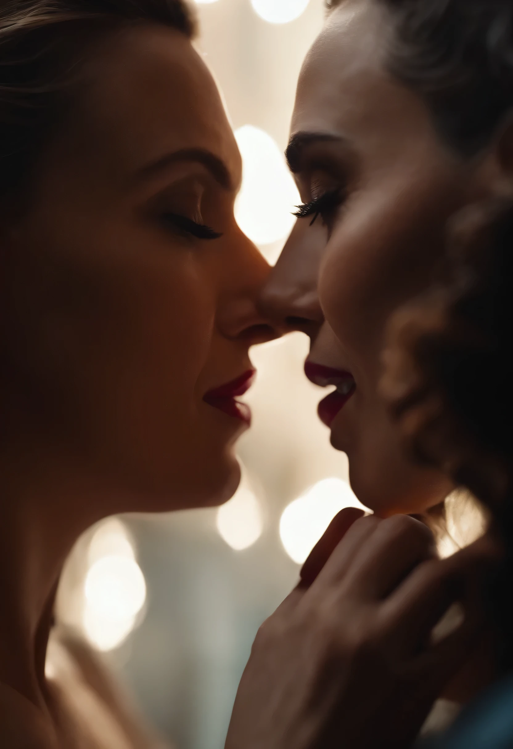 Scarlett Johansson and Gal Gadot kissing