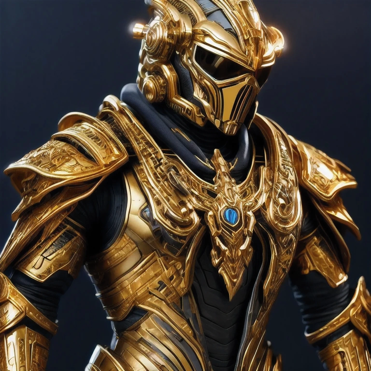 arafed image of a man in a helmet and armor, gold sci - fi armour, fantasy style 8 k octane render, （（（armor) ））hyperdetailed crisp render, hyperdetailed fantasy character, rendered in redshift, 8 k character details, high detail 8k render, A golden black close-up，Wearing a helmet，Golden Sci-Fi Armor，Golden Armor，Intricate Golden Armor，Black and Golden Armor，Golden heavy armor。Dramatic，Ultra-detailed fantasy characters，Golden Armor，Sci-fi warrior in armor，Sleek Golden Armor，Golden Armor、Black and Golden Armor，Gold Blackstone Armor，Wearing Golden Armor,high detail 8 k render, 8 k cg render, (octane render) fantasy style, rendered in unreal engine 5,a close up of a gold and black robot with a helmet, gold sci - fi armour, golden armor, intricate golden armor, black and golden armor, gold heavy armor. dramatic, hyperdetailed fantasy character, gold armor, warrior in sci-fi armour, sleek gold armor, golden armour, black and gold armor, gold obsidian armor, golden armor wearing