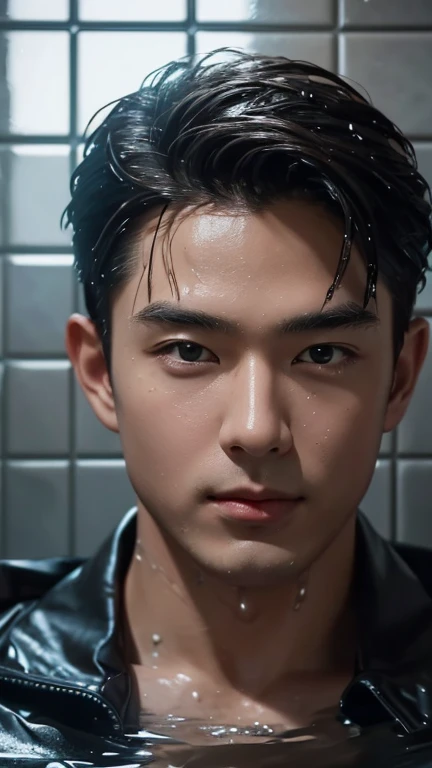 ((highest quality)), ((masterpiece)), (detailed), Perfect Face、"A detailed image of a man wearing clothes, getting wet in the rain, in a bathtub during the day, taken with a cinematic camera, using portrait with cinematic lighting --ar 9:16 --s 1000 --v 6"


