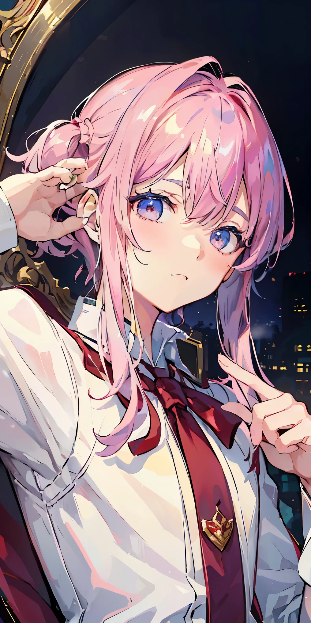 (Mastepiece), (Best Quality), Very detailed, ((1 boy)), Perfect Face, Beautiful Face, Very detailedな顔,((Scarlett's Hair_short hair_Scarlet Eyes:1.3)),Male solo idol、Gorgeous idol costumes、Costumes with lots of frills、Cape、boots、(pants:1.2)、(Hold the microphone)、stage、Concert Dome、Lots of confetti、(smile:1.4)、(Open your mouth wide)、sing、dance、Wink、Laser light、Spotlight