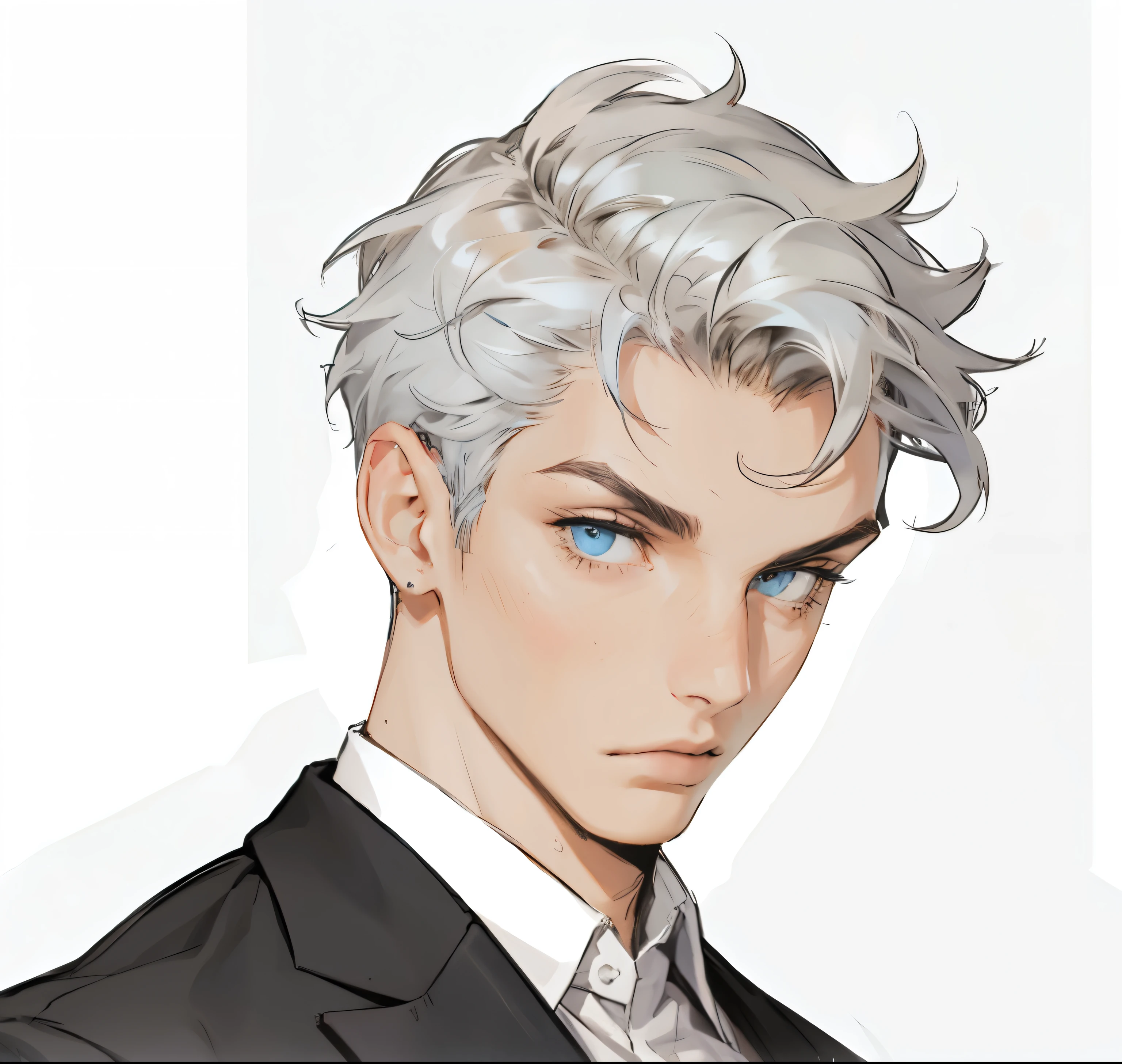 Boys' avatar,White skin, blue eyes,Anime Emoji Theme Pack, Ultra HD, Japanese anime manga style, 24K Ultra HD.