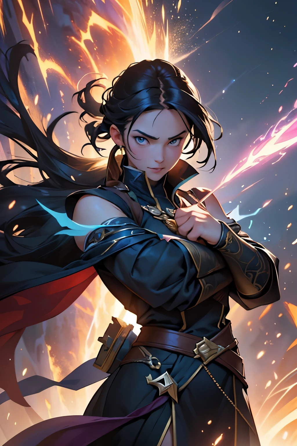 (best quality,4k,8k,highres,masterpiece:1.2),ultra-detailed,(realistic,photorealistic,photo-realistic:1.37),anime,portrait,landscape,historical,fantasy,action-packed,amazing,isekai,gold borders,epic characters,magical creatures,mysterious background,intense battle,extraordinary powers,vibrant colors,explosive energy,engaging storyline,captivating expressions,possession of multiple weapons,swift and dynamic movements,graceful yet powerful,mesmerizing aesthetics,touch of sci-fi elements,trail of sparkles,glowing enchantments,dimensional portals,unfathomable realms,heroic and determined faces,fearsome adversaries,diversity of character designs,exquisite details,seamless blending of traditional and digital art style,eye-catching typography,memorable tagline