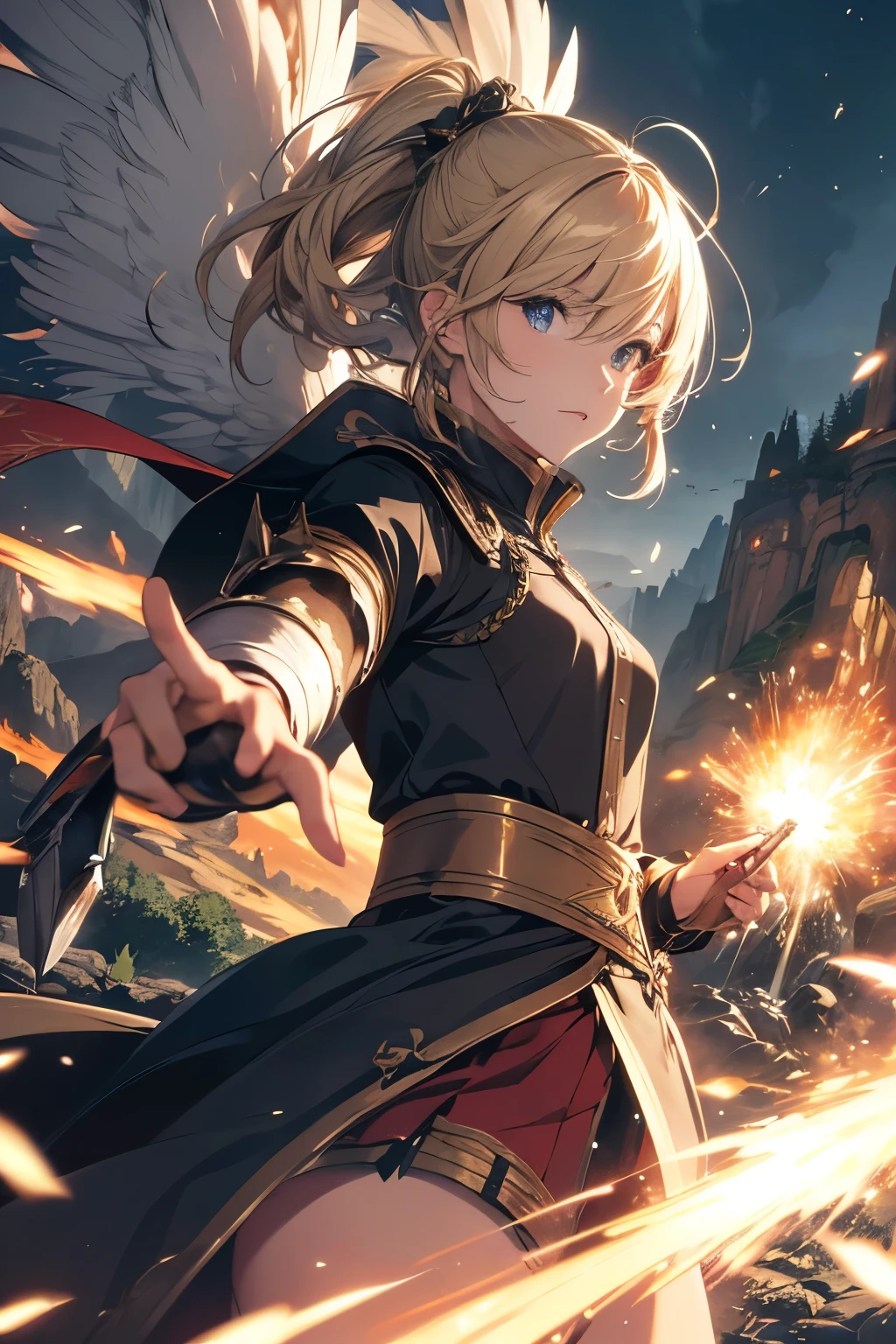 (Best Quality: 4K, 8K, High-Resolution, Masterpiece: 1.2)
Ultra-detailed, (Realistic, Photorealistic, Photo-Realistic: 1.37)
Anime, Portrait, Landscape, Historical, Fantasy, Action-Packed, Amazing, Isekai, Gold Borders, Epic Characters, Magical Creatures, Mysterious Background, Intense Battle, Extraordinary Powers, Vibrant Colors, Explosive Energy, Engaging Storyline, Captivating Expressions, Possession of Multiple Weapons, Swift and Dynamic Movements, Graceful