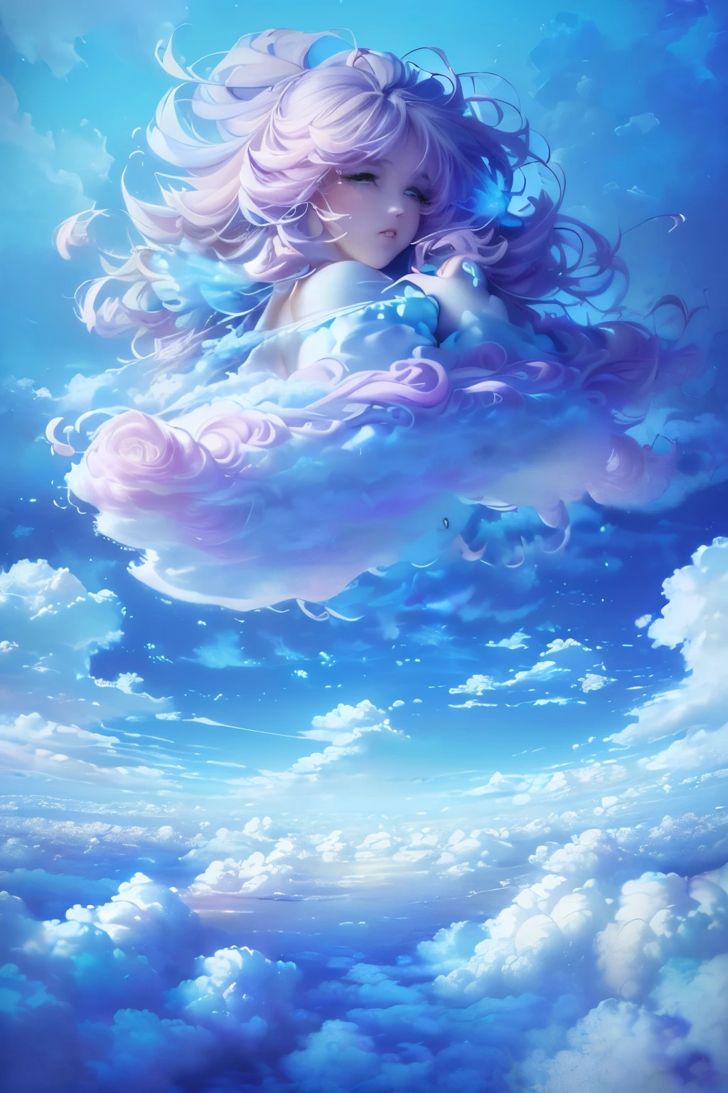 (beautiful detailed clouds,fluffy clouds,ethereal and dreamy,magical sky,colorful clouds,impressive art,great artistic composition,soft and delicate touch,pastel colors:1.1,aerial view,mysterious atmosphere,peaceful and serene,highres,realistic:1.37)