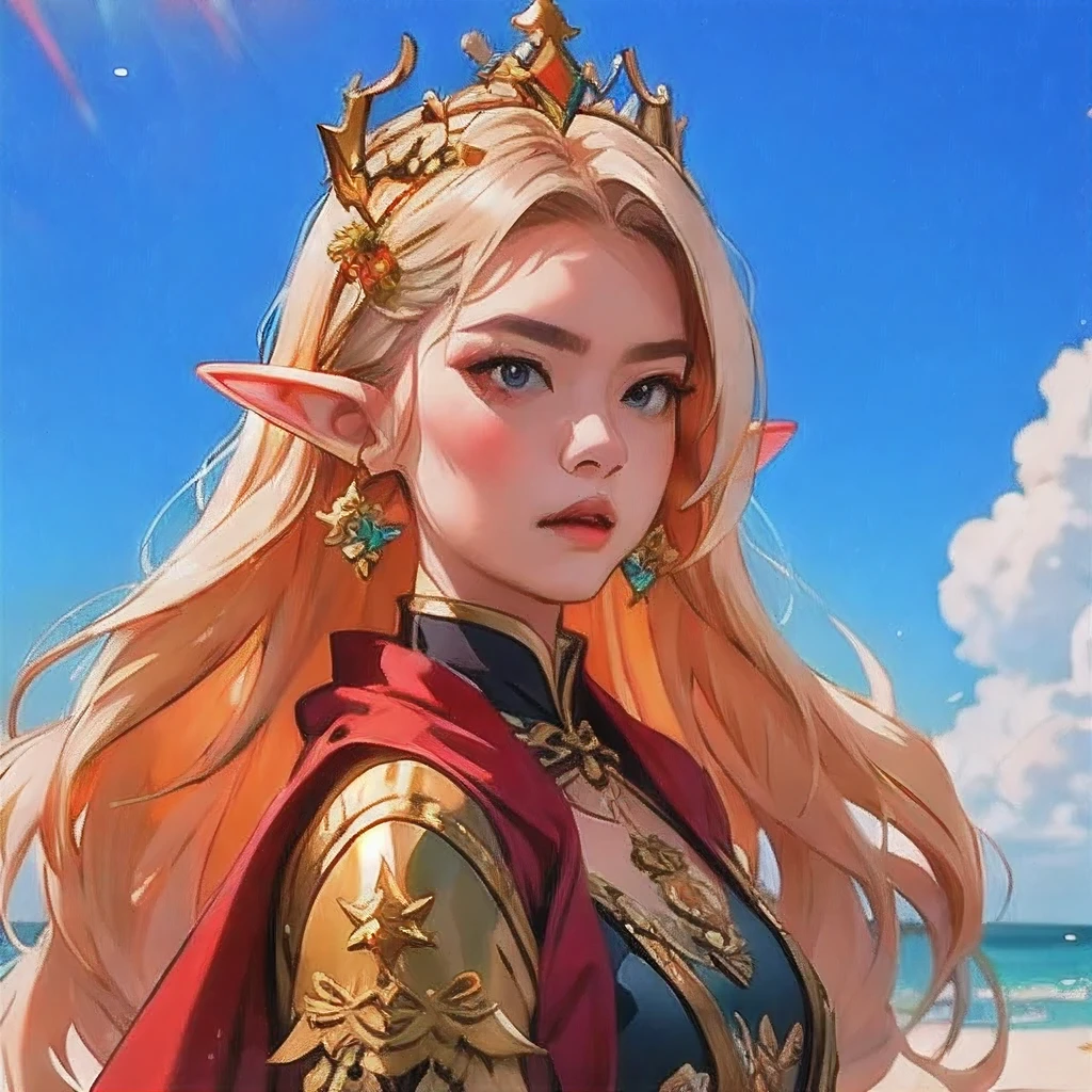 there is a mermaid with long hair and a crown on her head, portrait of mermaid warrior, the dragon girl portrait, beautiful and elegant elf queen, elf queen, mystical atlantean valkyrie, beautiful female gorgon,anime girl with long hair and red belt posing in front of a sky, beautiful digital artwork, 2. 5 d cgi anime fantasy artwork, trending on cgstation, 4k highly detailed digital art, cgsociety and fenghua zhong, digital fantasy art ), artwork in the style of guweiz, epic fantasy digital art style， white horns queen demon, portrait of an elf queen, elf princess, queen of winter, portrait of mermaid queen, portrait of very beautiful elf, sha xi, （（1 girl））, solo