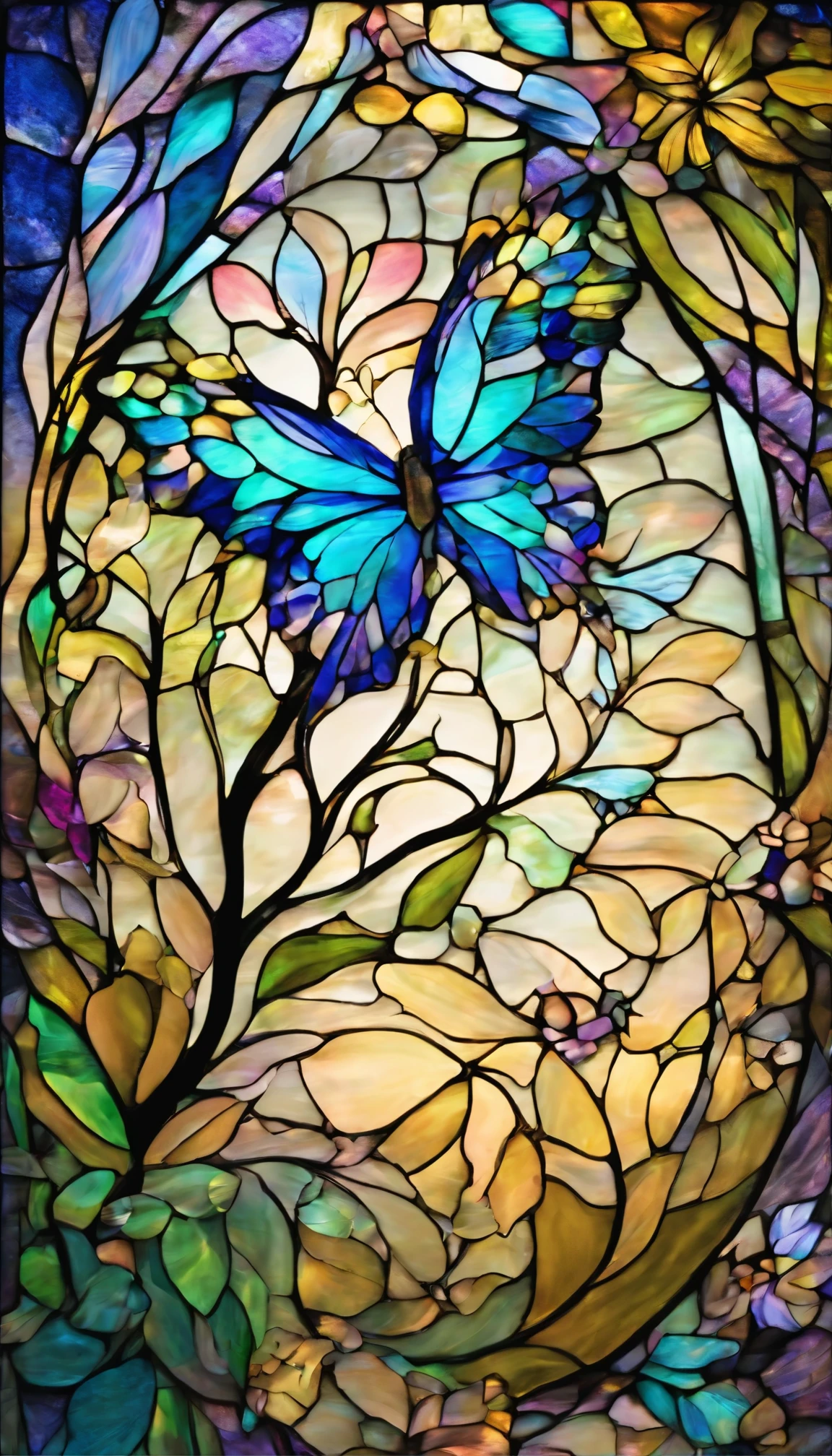 The background is greenblue,All expressed with jewels, the arrival of spring, various beautiful wisteria flowers,Swallowtail butterfly, Large tears
, angles looking up from below, various jewels falling from the sky, wonderful and beautiful superb view, slightly hazy, fantastic, high resolution, 8K, (best quality, highres, realistic:1.37), shiny metallic flowers, intricate and delicate petals, reflective surfaces, vibrant colors, intricate details, close-up view, surreal garden, surreal beauty, dreamy atmosphere, fine art, abstract botanicals, metallic sculpture, contrasting textures, ethereal glow