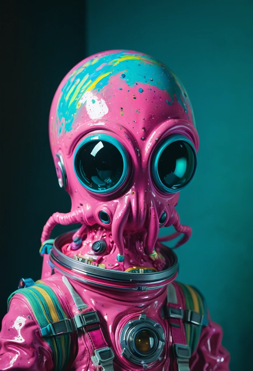 8K, ARTISTIC photogrAphy, best quAlity, mAsterpiece: 1.2), A (potrAit:1.2) Don Bluth Style ASTRONAUT Cthulhu pink Toon Doll, full body RAW candid cinema, cyan hair, 16mm, color graded portra 400 film, remarkable color, ultra realistic, sad admosphere, dark lighting, oppressive atmosphere, depressive colors, kodak portra 400, photograph,r, Natural Light, Pinhead lighgts, blur reflection, Brush Strokes, Smooth, abstract, Splatter, Oil On Canvas, rainbow colors, fractal isometrics details bioluminescens : a stunning realistic photograph of wet bone structure, 3d render, octane render, intricately detailed, titanium decorative headdress, cinematic, trending on artstation | Isometric | Centered