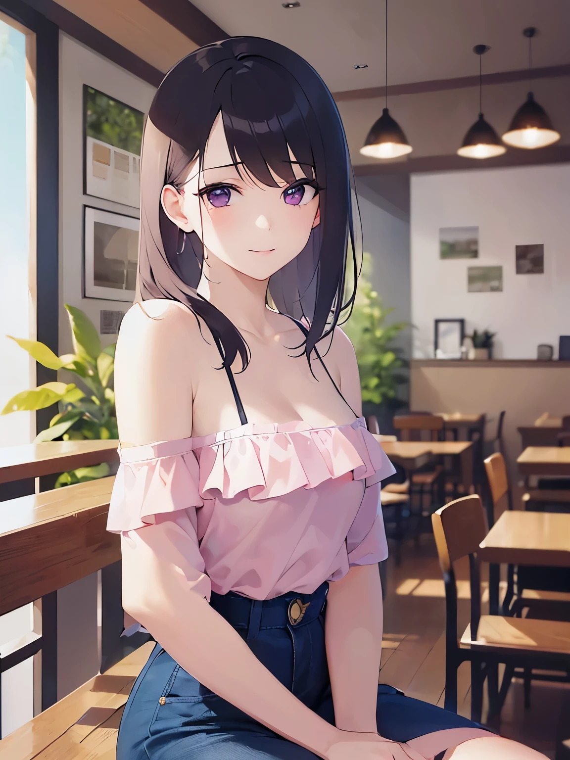 Pink off-shoulder