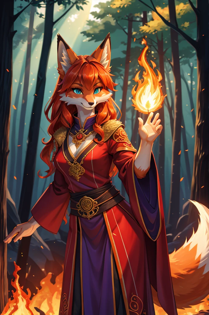 Azuna, fire bending, kitsune ears