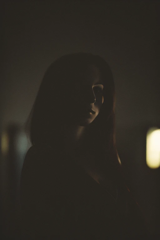 woman in a dark and morbid photo in the style of Matt Mahurin, shallow depth of field, photography style, bokeh, realism, good proportions
