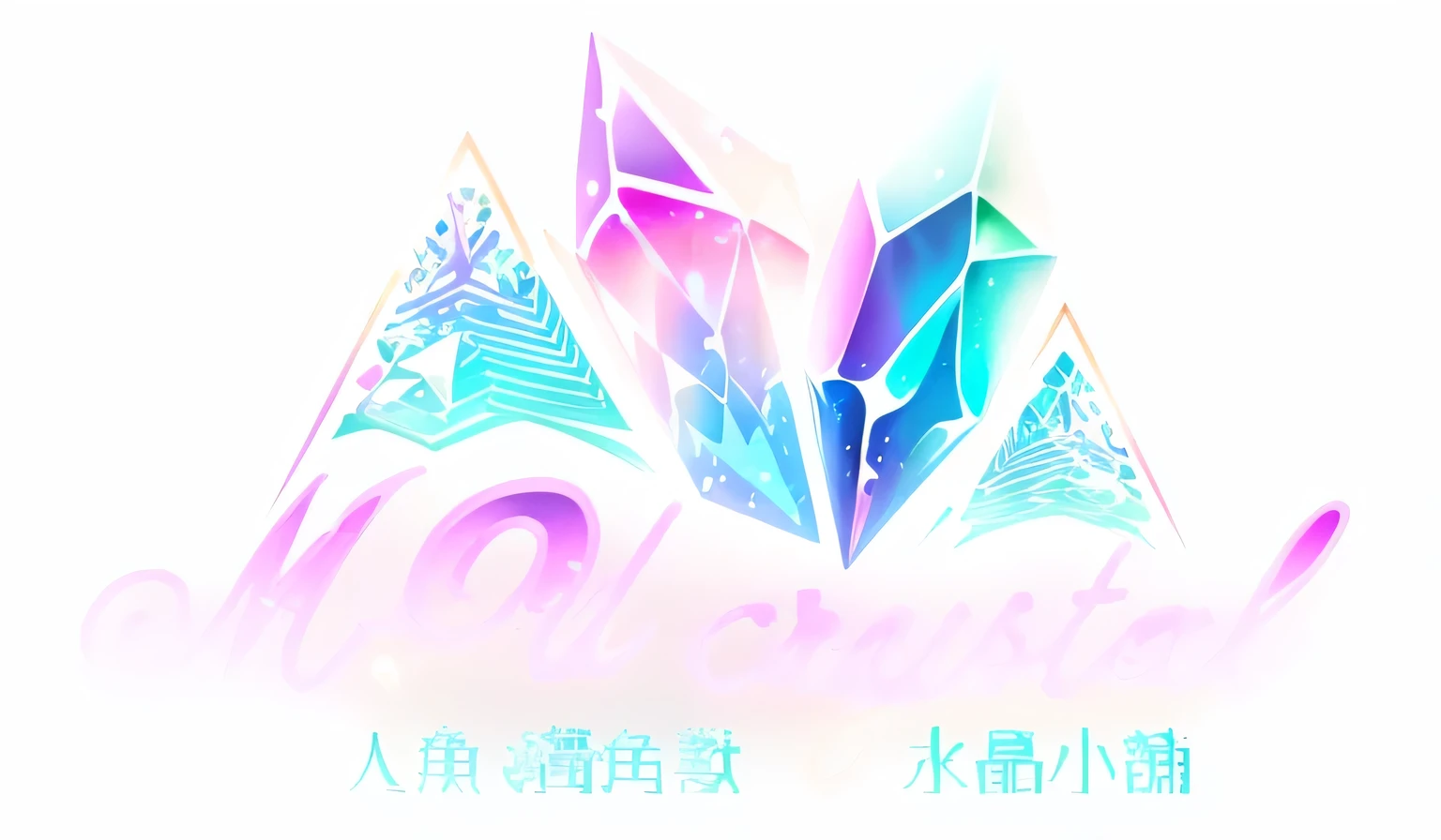 a logo design for a Crystal company called "Mermaid.Unicorn.Crystal Shop",white background.