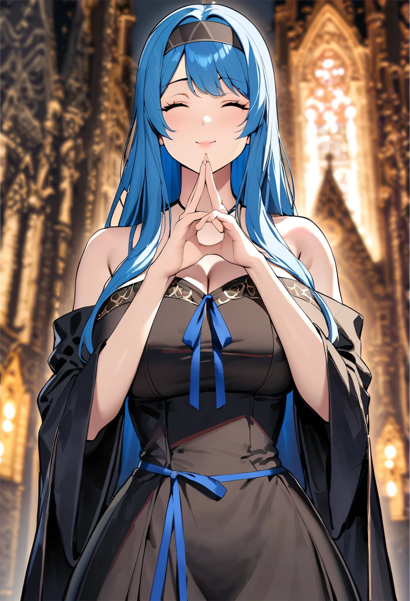 ((Masterpiece)), ((Best Quality)), (ultra detailed), ((extremely detailed)), 4k, (8k), Best Quality, (beautiful), animated style, look up from below, bar, evening, a pretty girl, 1 girl, Alone, It lasts, beautiful rainbow hair, beautiful blue eyes, ((beautiful eyes)), White skin, earrings, neck, SMILE