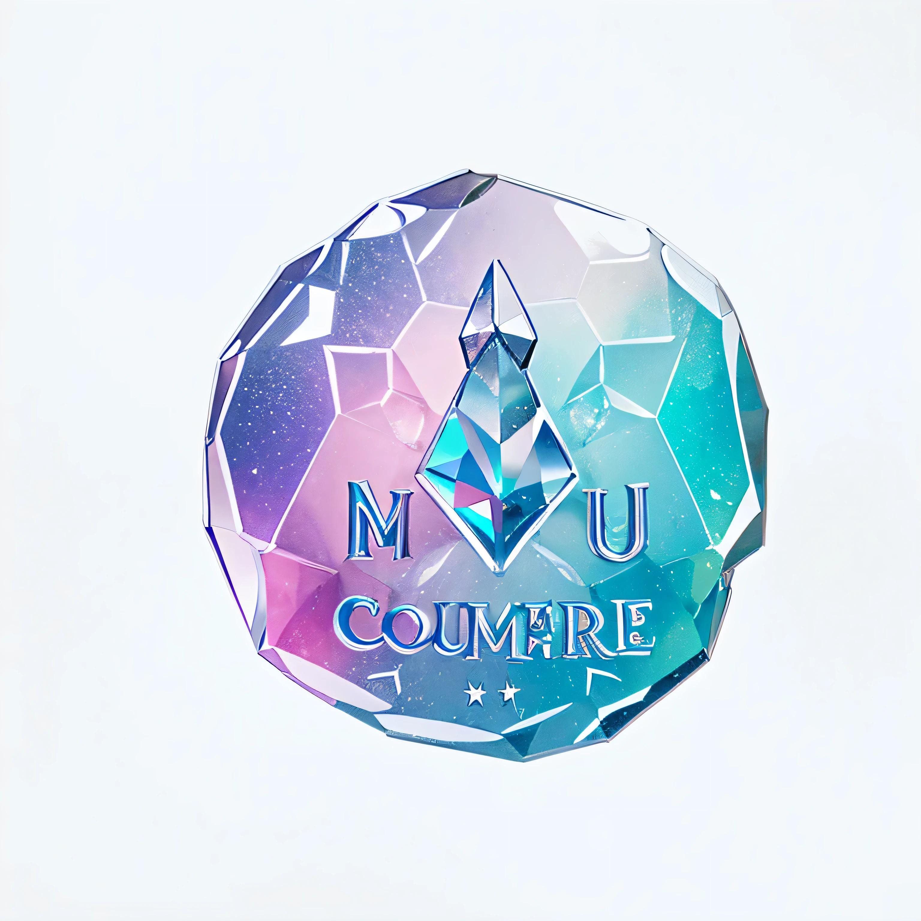 a logo design for a Crystal company called "Mermaid.Unicorn.Crystal Shop",white background.