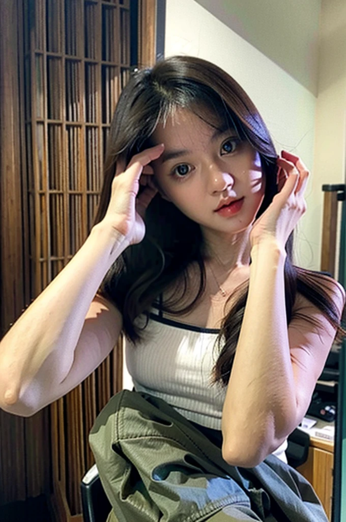 young girl  cute girl, cute-fine face, cute-fine-face,big bosom, young cute face, beautiful Japan girl face, brown hair and big eyes, cute pretty girl, beauty