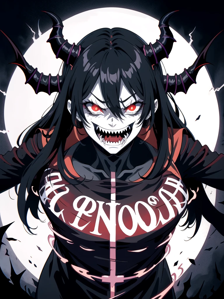 (demon lord:1.1,evil laugh,laugh of loud),dark,ominous glow,sinister atmosphere,detailed expression,sharp focus,vivid colors,masterpiece:1.2