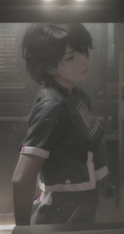 ((La mejor calidad)), ((obra maestra)), (muy detallado:1.3), ..............3D, Beautiful (cyberpunk:1.3) Mujer hacker, peinado corto,pelo corto, Volver al visor, cabello grueso, Terminal de ordenador operativo, Pantalla montada en la cabeza, computer server, Pantalla LCD, fiber optic cable, Logotipo de la empresa, HDR (High Dymanic Range), Trazado de rayos, NVIDIA RTX, Super resolution, Irreal 5, Subsoil Scatter, Textura PBR, Post-procesamiento, Anisotropic filtering, profundidad de campo, maximum sharpness and sharpness, Texturas multicapa, Albedo y Highlight Maps, Sombreado de superficies, Accurate simulation of light-material interactions, proporciones perfectas, Renderizado de octanaje, duotone lighting, ISO bajo, balance de blancos, Regla de los tercios, amplia apertura, 8K RAW, efficient sub-pixels, sub-pixel convolution, glow particles, dynamic pose
