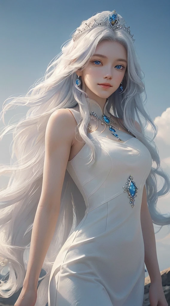 Best quality 8k, masterpiece, Two beautiful young girls, The sun princess and The moon princess, The sun princess is light, hot, pretty, beautiful light orange long dress, orange slong hair, super cool awesome tiara, brown eyes, super fine face, perfect body, no smile.
The moon princess is cute, sweet, beautiful pale blue and white long dress, natural white hair, beautiful dimples, sweet smile, super fine face, perfect body, blue eyes, super cool awesome tiara, innocent,