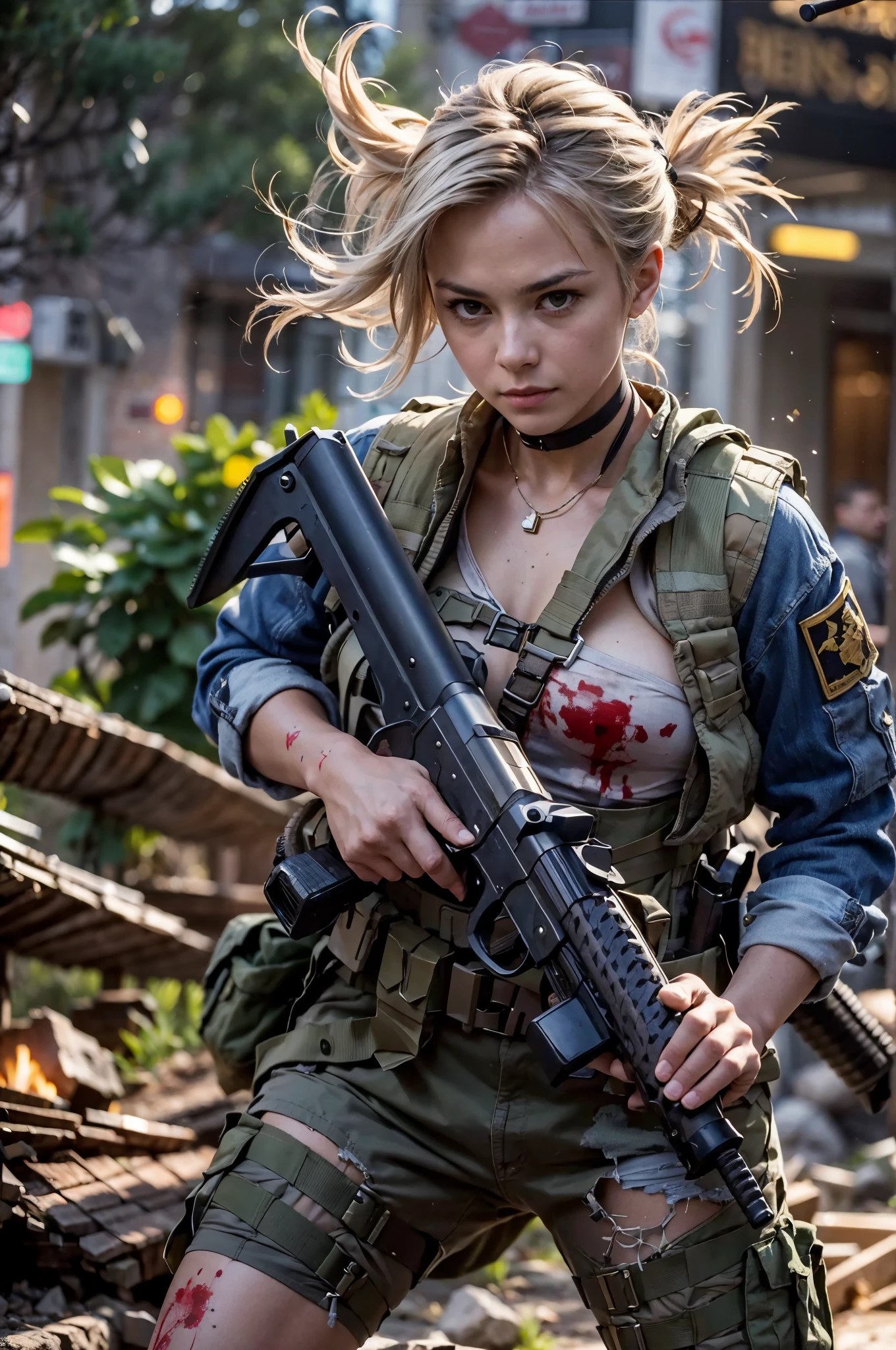 A mercenary girl who keeps moving forward even though she's covered in wounds