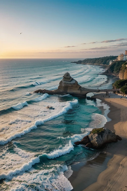 A Vila Serenidade ao Amanhecer:

Imagine uma pequena cidade costeira com casinhas de pescadores pintadas em cores vibrantes. A luz suave do amanhecer ilumina a praia, onde as ondas se quebram gentilmente. Seagulls fly across the sky, and the salty aroma of the sea mixes with the smell of fresh bread from local bakeries. Ao fundo, you can see Clara&#39;s studio, com grandes janelas que permitem a entrada da luz natural.