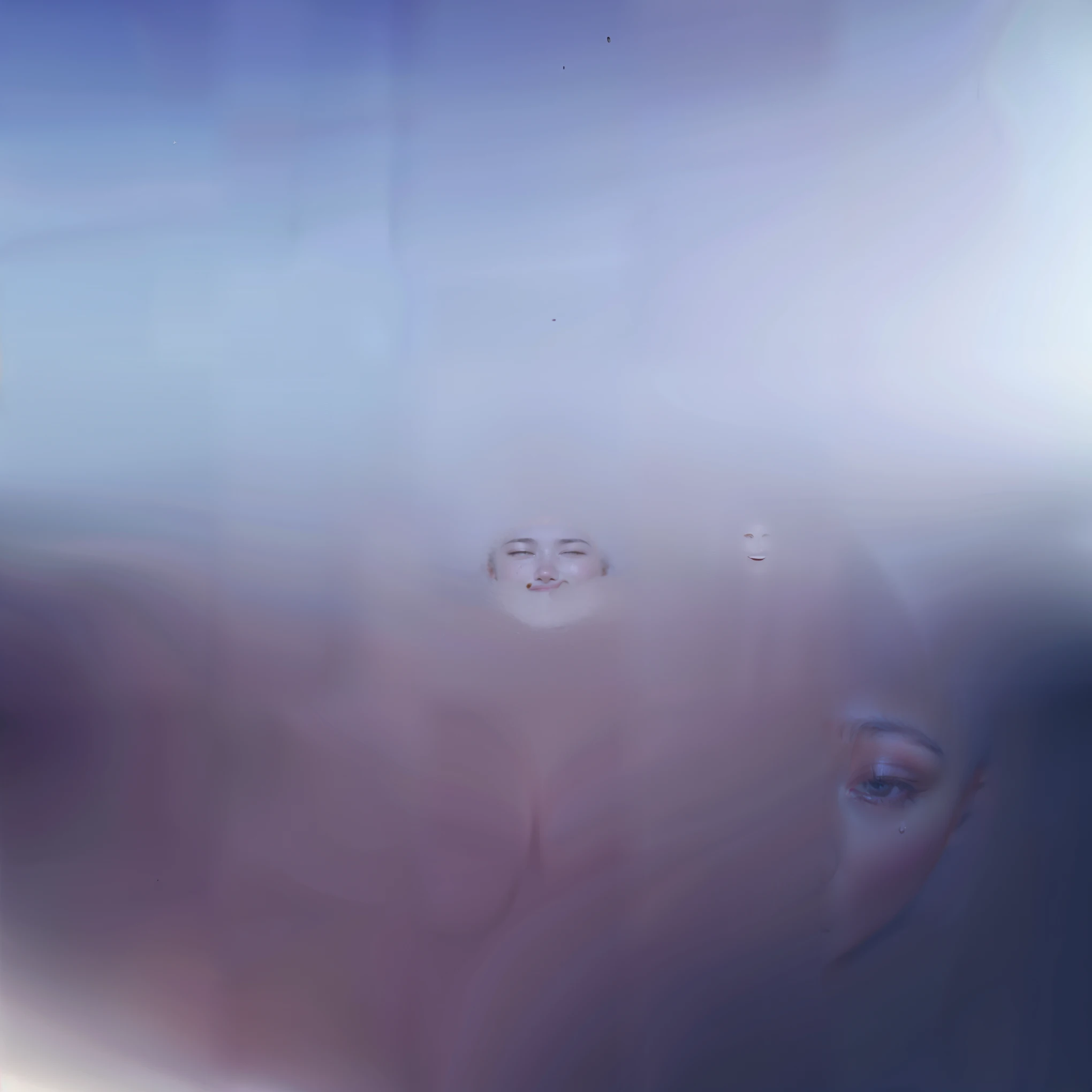 pretty,There are three faces,A crying face on the left,A smiling face on the right
