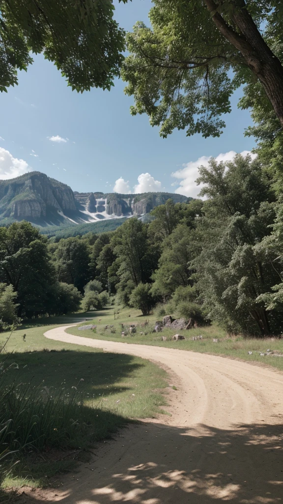 Realistic depiction, nature, summer landscape, daytime, capture overall