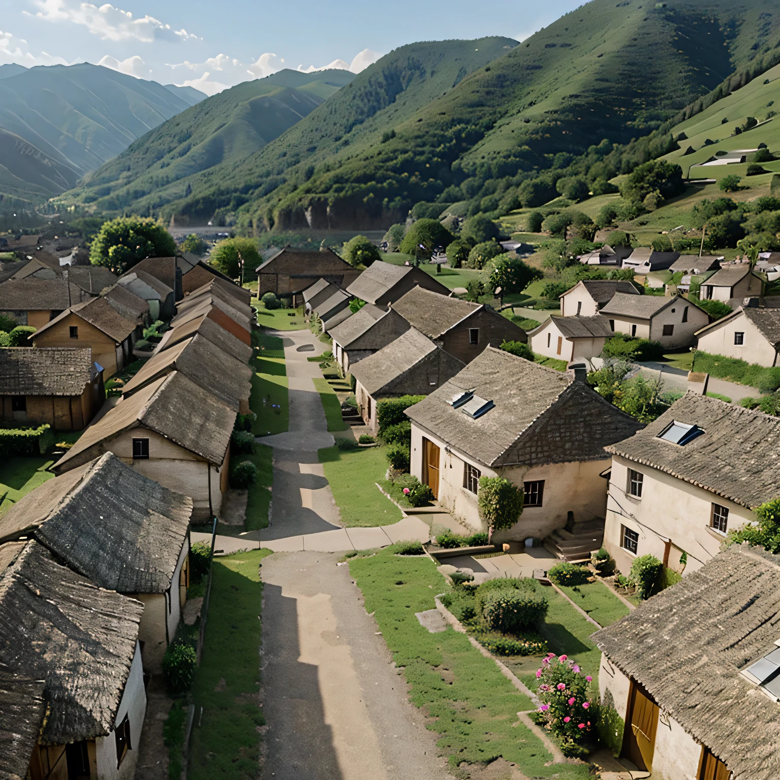 A village in cartoon