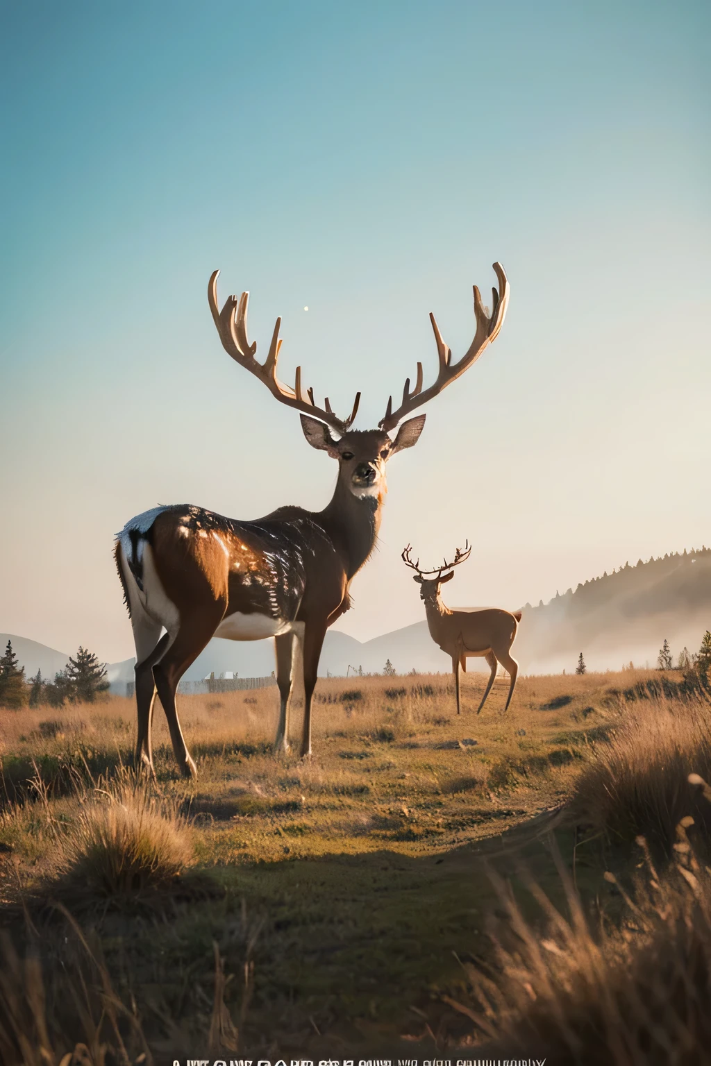 A deer behind，poster