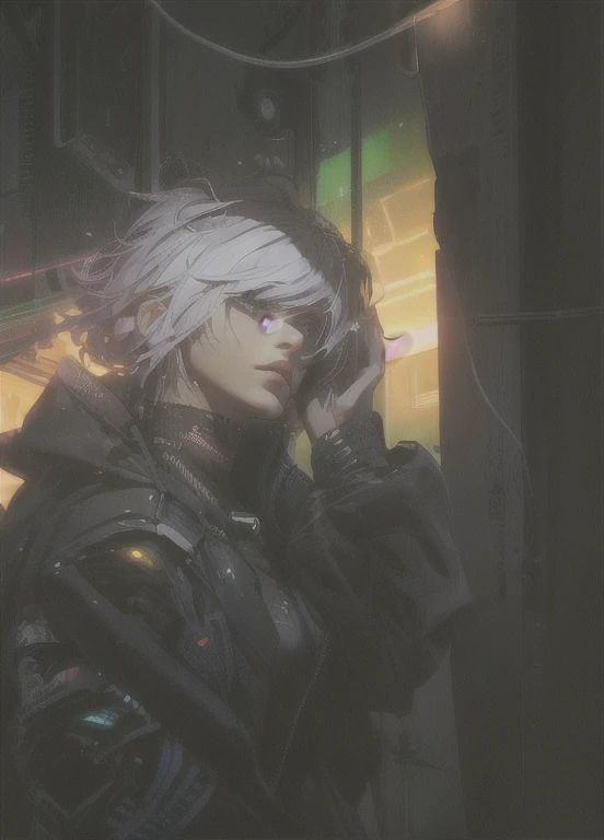 ((La mejor calidad)), ((obra maestra)), (muy detallado:1.3), ..............3D, Beautiful (cyberpunk:1.3) Mujer hacker, peinado corto,pelo corto, Volver al visor, cabello grueso, Terminal de ordenador operativo, Pantalla montada en la cabeza, computer server, Pantalla LCD, fiber optic cable, Logotipo de la empresa, HDR (High Dymanic Range), Trazado de rayos, NVIDIA RTX, Super resolution, Irreal 5, Subsoil Scatter, Textura PBR, Post-procesamiento, Anisotropic filtering, profundidad de campo, maximum sharpness and sharpness, Texturas multicapa, Albedo y Highlight Maps, Sombreado de superficies, Accurate simulation of light-material interactions, proporciones perfectas, Renderizado de octanaje, duotone lighting, ISO bajo, balance de blancos, Regla de los tercios, amplia apertura, 8K RAW, efficient sub-pixels, sub-pixel convolution, glow particles, dynamic pose