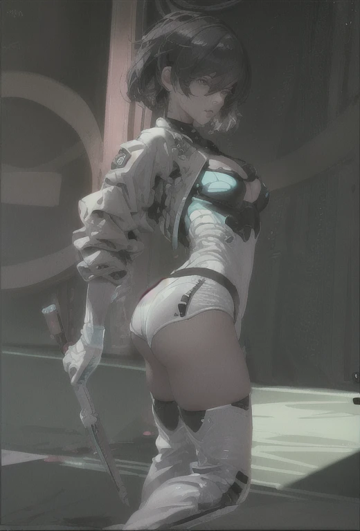 ((La mejor calidad)), ((obra maestra)), (muy detallado:1.3), ..............3D, Beautiful (cyberpunk:1.3) Mujer hacker, peinado corto,pelo corto, Volver al visor, cabello grueso, Terminal de ordenador operativo, Pantalla montada en la cabeza, computer server, Pantalla LCD, fiber optic cable, Logotipo de la empresa, HDR (High Dymanic Range), Trazado de rayos, NVIDIA RTX, Super resolution, Irreal 5, Subsoil Scatter, Textura PBR, Post-procesamiento, Anisotropic filtering, profundidad de campo, maximum sharpness and sharpness, Texturas multicapa, Albedo y Highlight Maps, Sombreado de superficies, Accurate simulation of light-material interactions, proporciones perfectas, Renderizado de octanaje, duotone lighting, ISO bajo, balance de blancos, Regla de los tercios, amplia apertura, 8K RAW, efficient sub-pixels, sub-pixel convolution, glow particles, dynamic pose