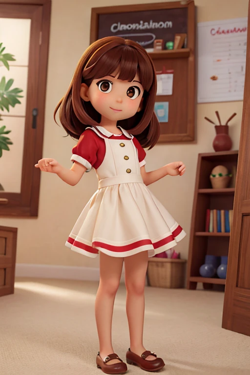 , cabello rizado rubio corto, ojos grandes color marron claro Focus on the Face zapatos clasicos escolares face lovely kindergarden children