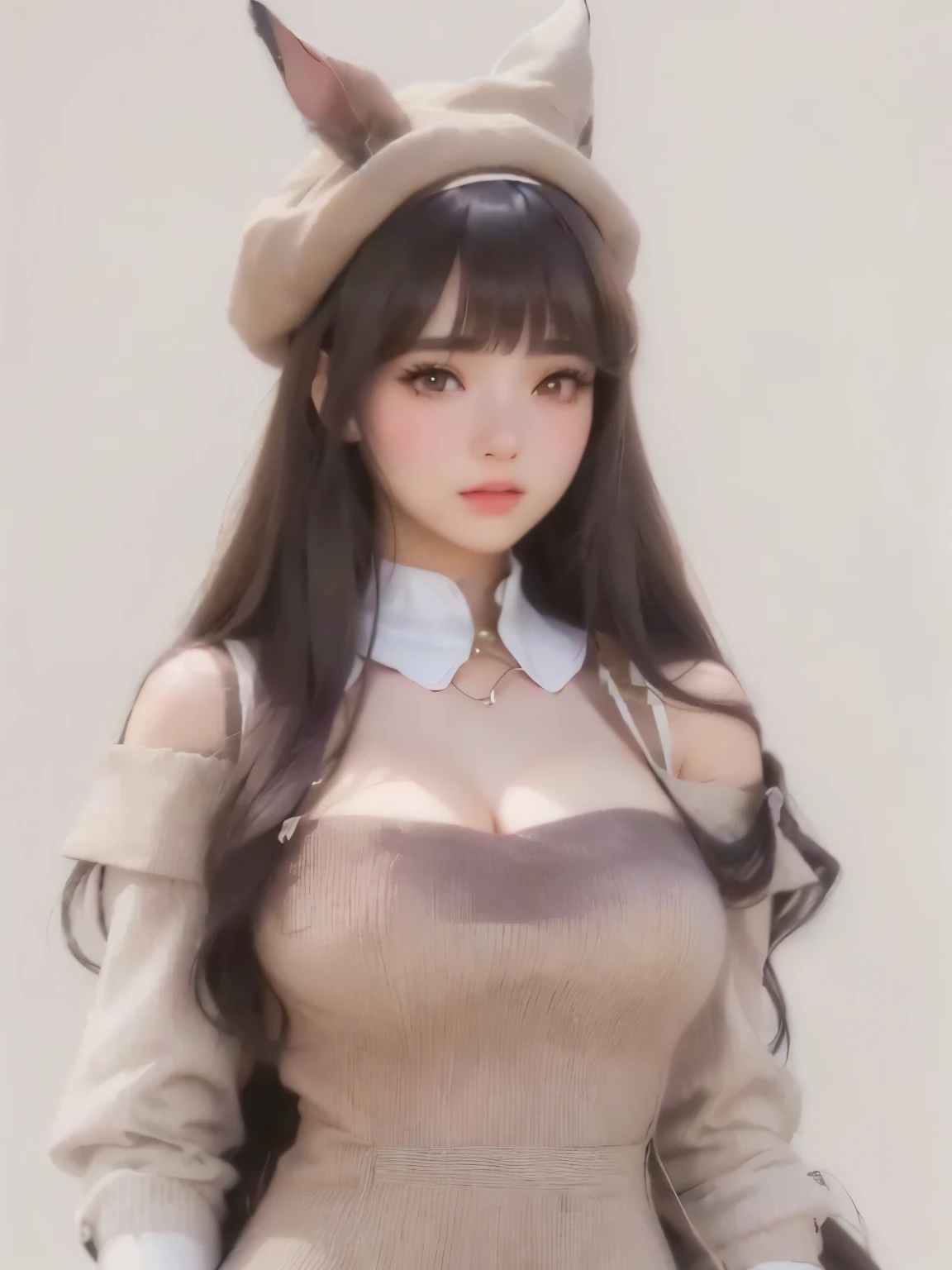 a close up of a woman wearing a dress and a hat, artwork in the style of guweiz, realistic young anime girl, realistic anime 3 d style, guweiz, photorealistic anime girl render, smooth anime cg art, seductive anime girl, anime styled 3d, attractive anime girl, kawaii realistic portrait, 3 d anime realistic, hyperrealistic